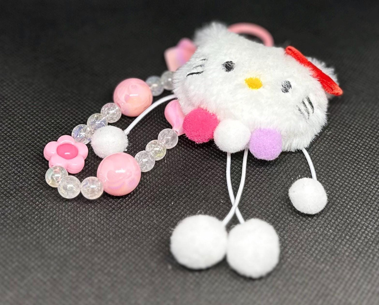Hello Kitty Beaded Bag Phone Charm Keychain