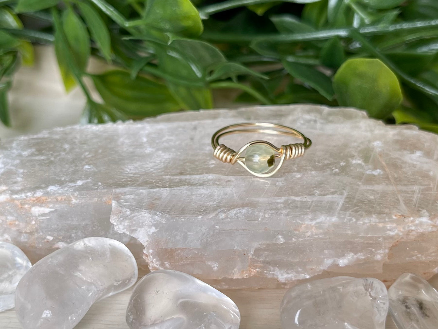 Prehnite | Small Stone Ring