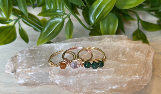 Indian Agate | 3 Stone Ring