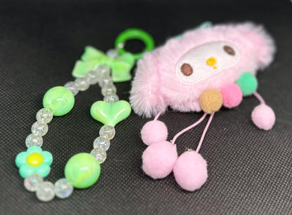 My Melody Beaded Bag Phone Charm Keychain