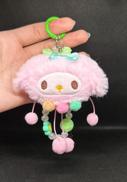 My Melody Beaded Bag Phone Charm Keychain