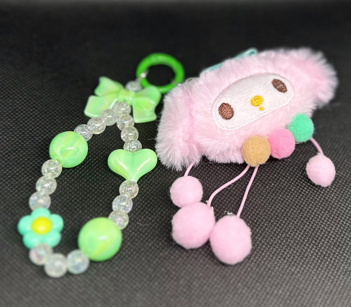 My Melody Beaded Bag Phone Charm Keychain