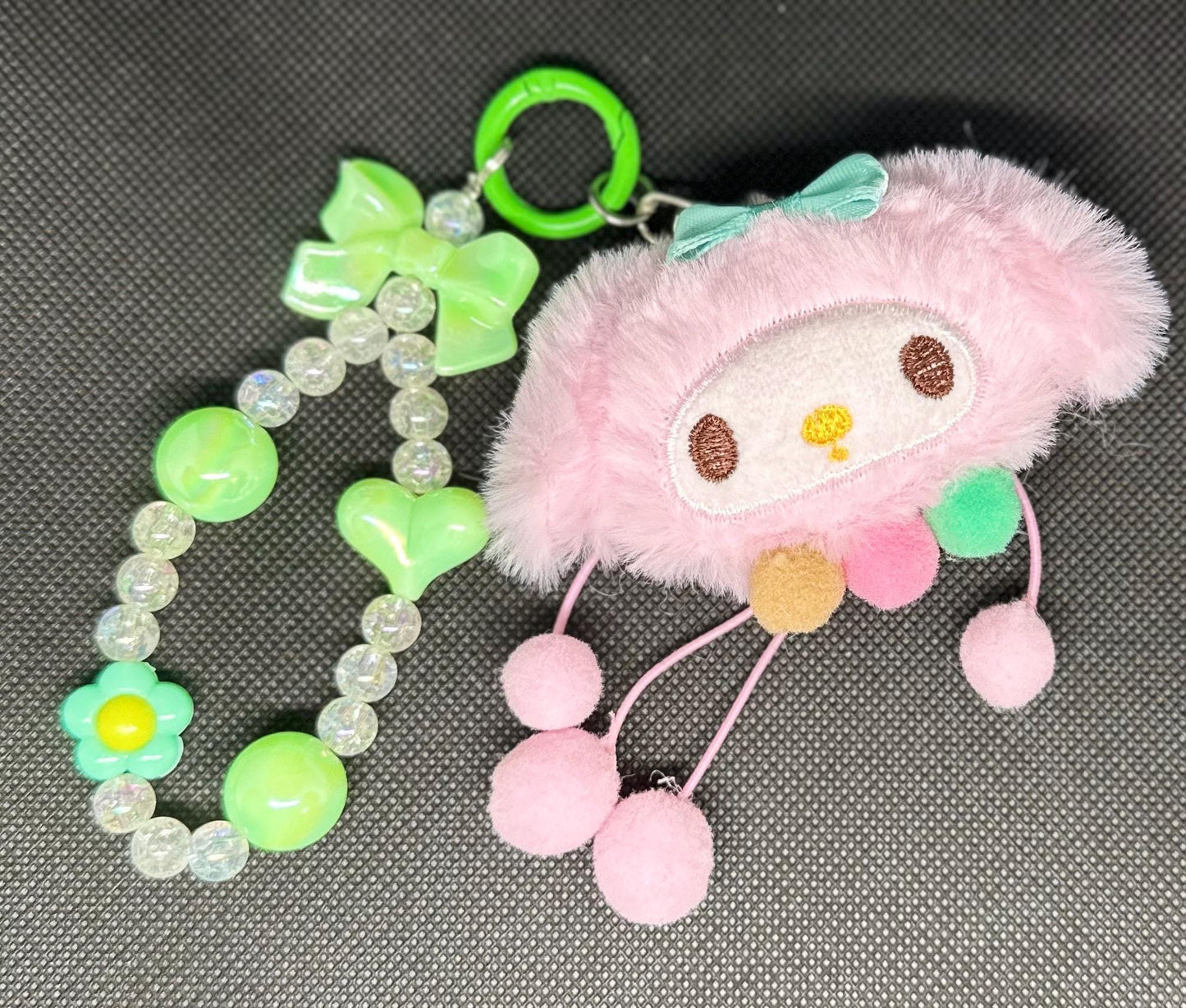 My Melody Beaded Bag Phone Charm Keychain