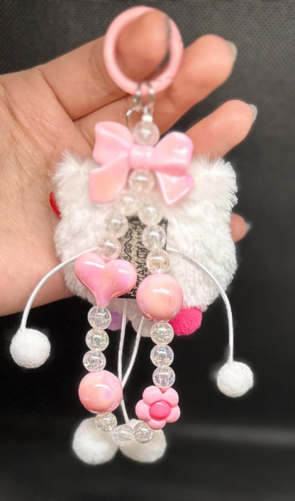 Hello Kitty Beaded Bag Phone Charm Keychain