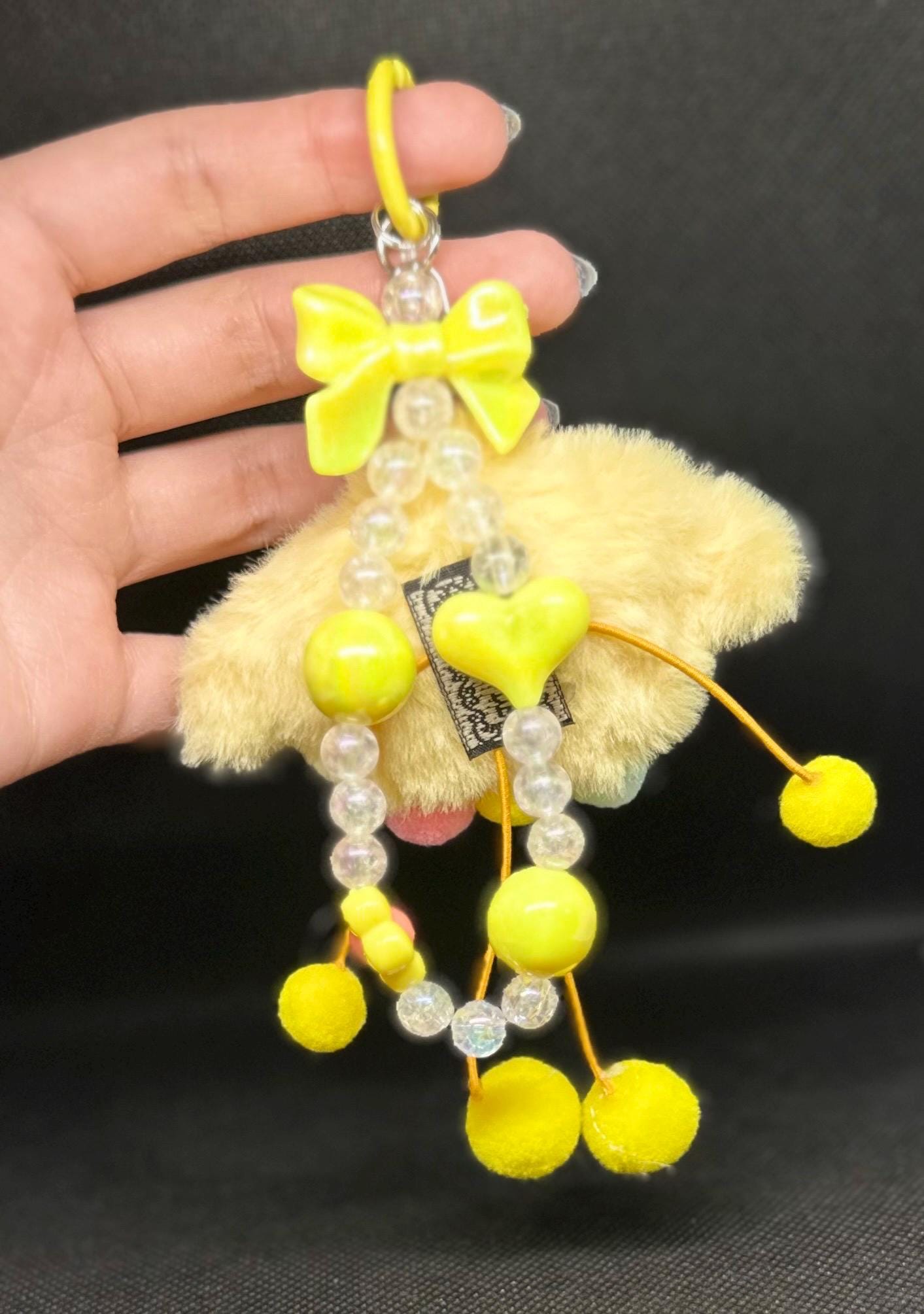 Pompompurin Beaded Bag Phone Charm Keychain