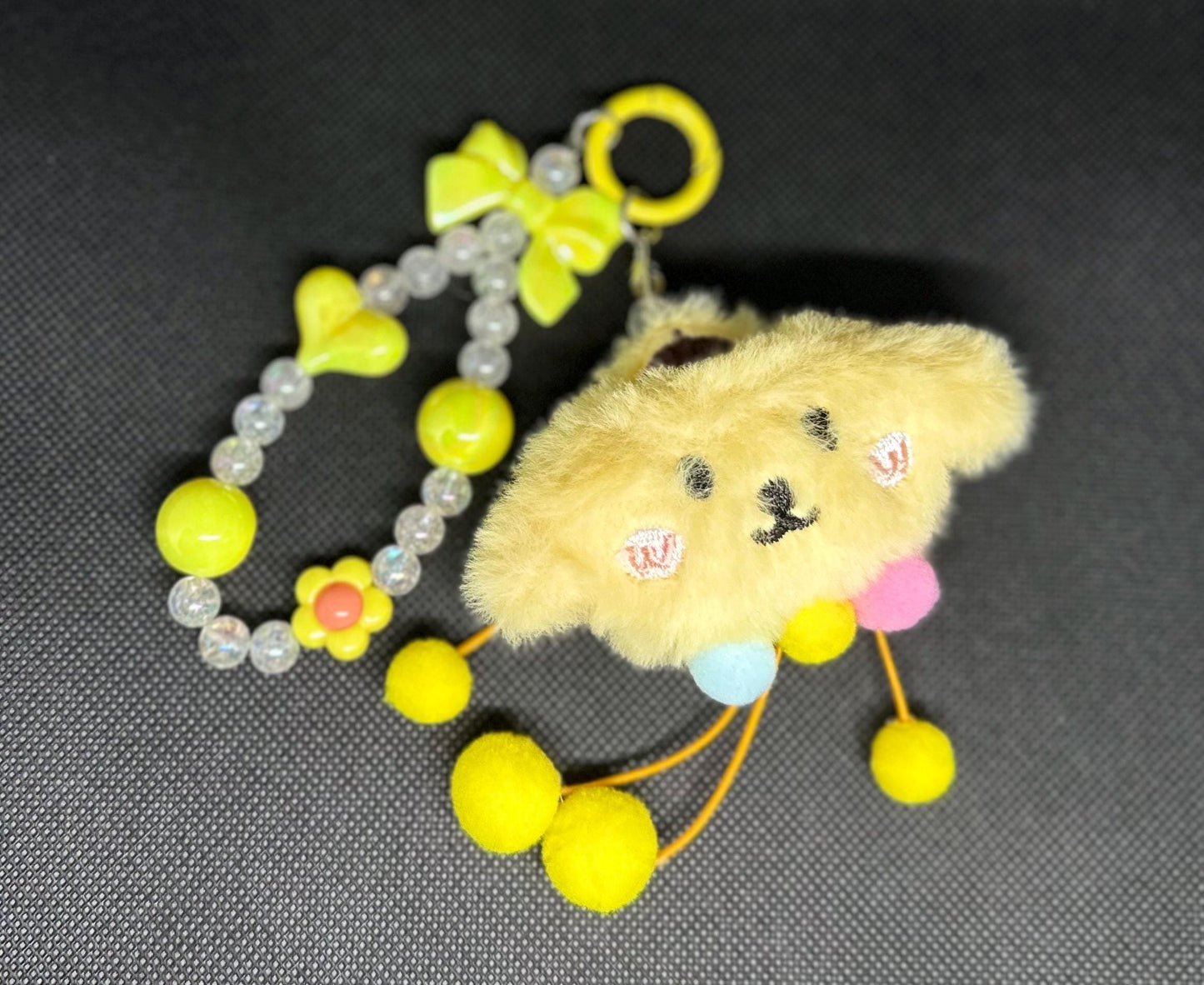 Pompompurin Beaded Bag Phone Charm Keychain
