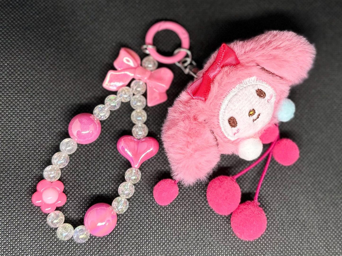 My Melody Beaded Bag Phone Charm Keychain