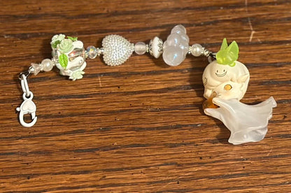 Dimoo Ghost Beaded Bag Chain: Kawaii Pastel Goth Accessory