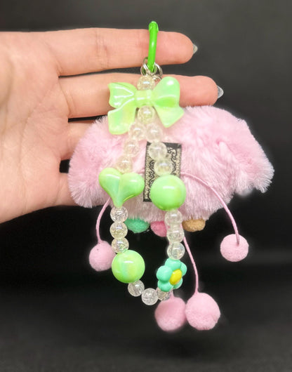 My Melody Beaded Bag Phone Charm Keychain