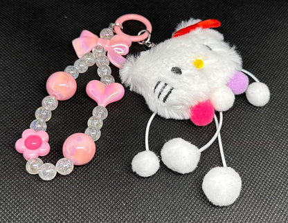 Hello Kitty Beaded Bag Phone Charm Keychain