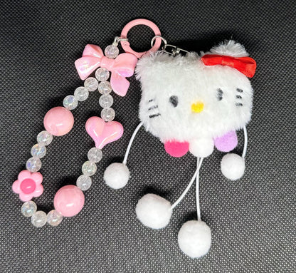 Hello Kitty Beaded Bag Phone Charm Keychain