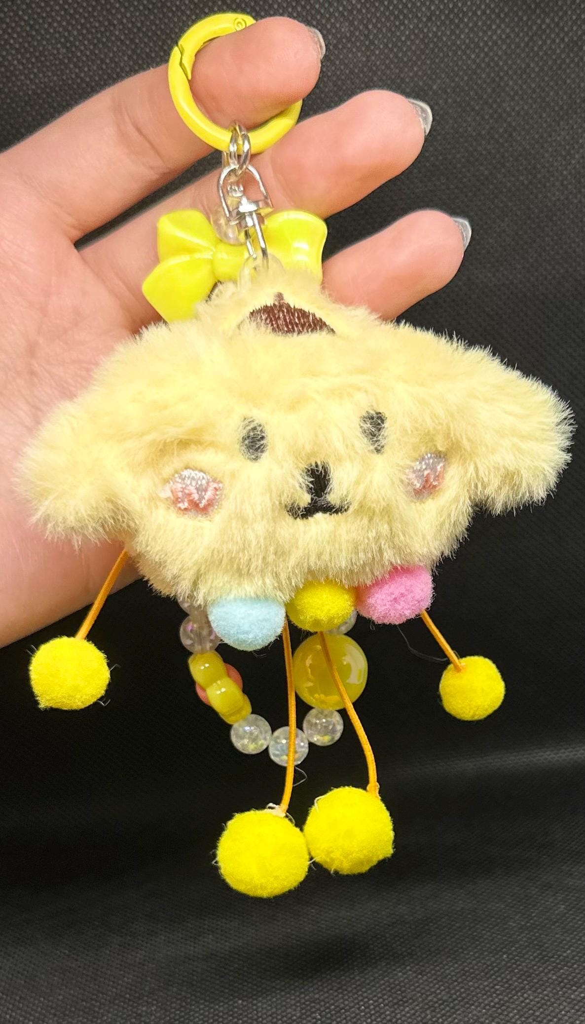 Pompompurin Beaded Bag Phone Charm Keychain