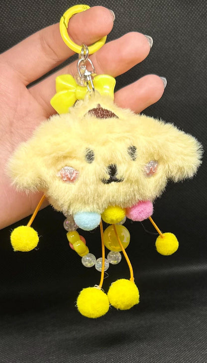 Pompompurin Beaded Bag Phone Charm Keychain