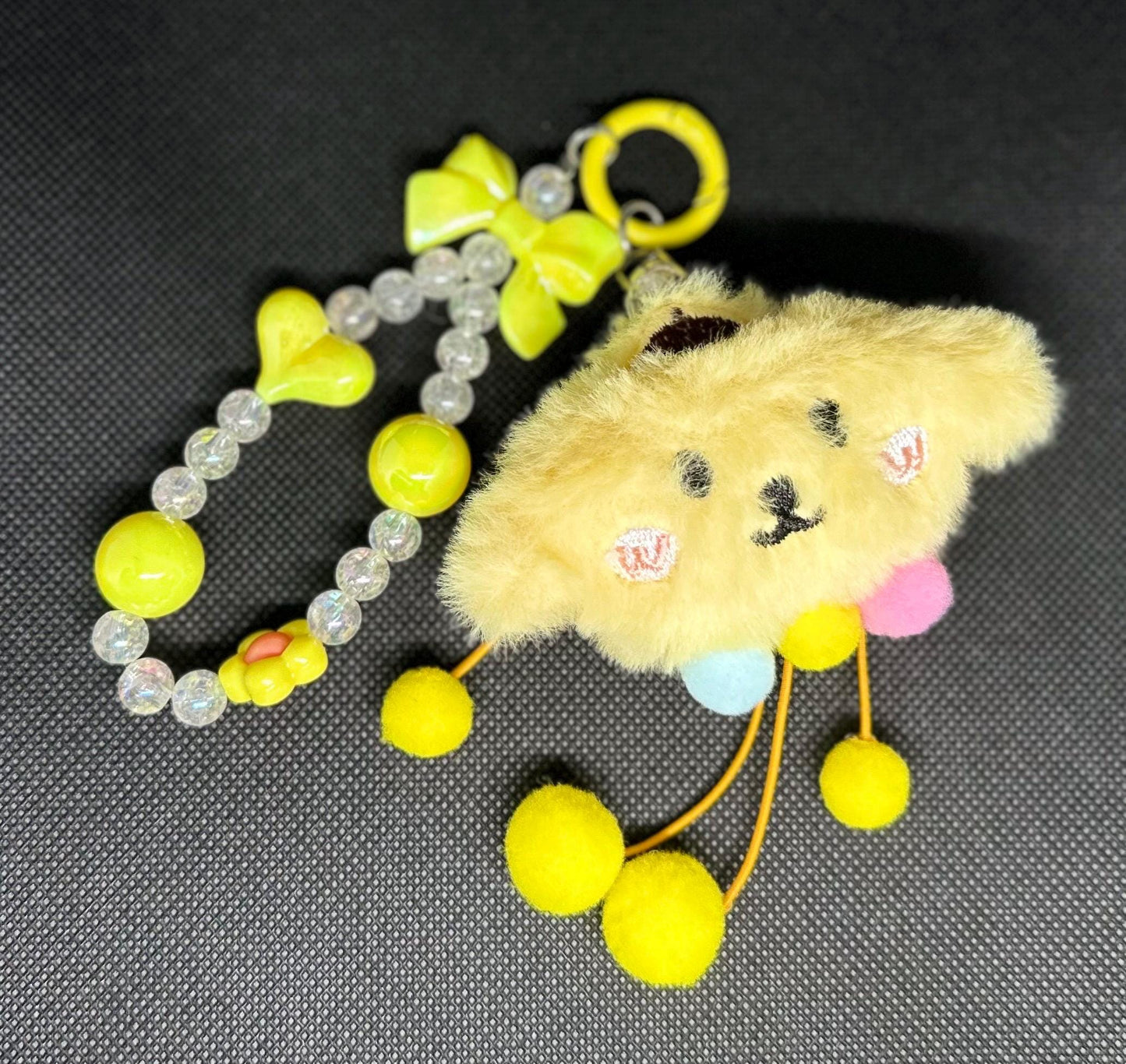 Pompompurin Beaded Bag Phone Charm Keychain