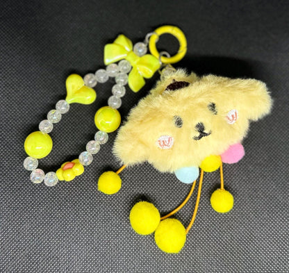Pompompurin Beaded Bag Phone Charm Keychain