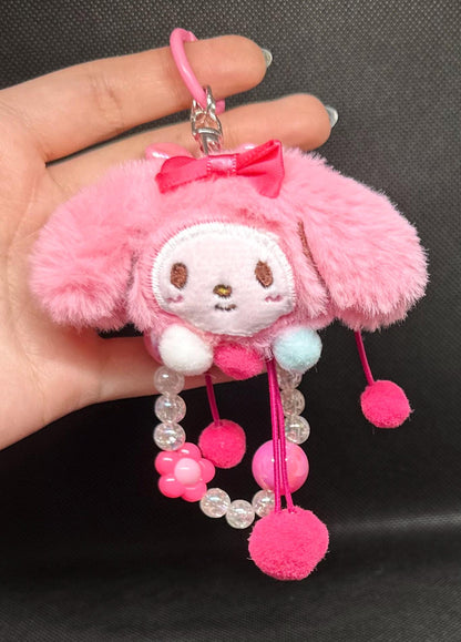 My Melody Beaded Bag Phone Charm Keychain