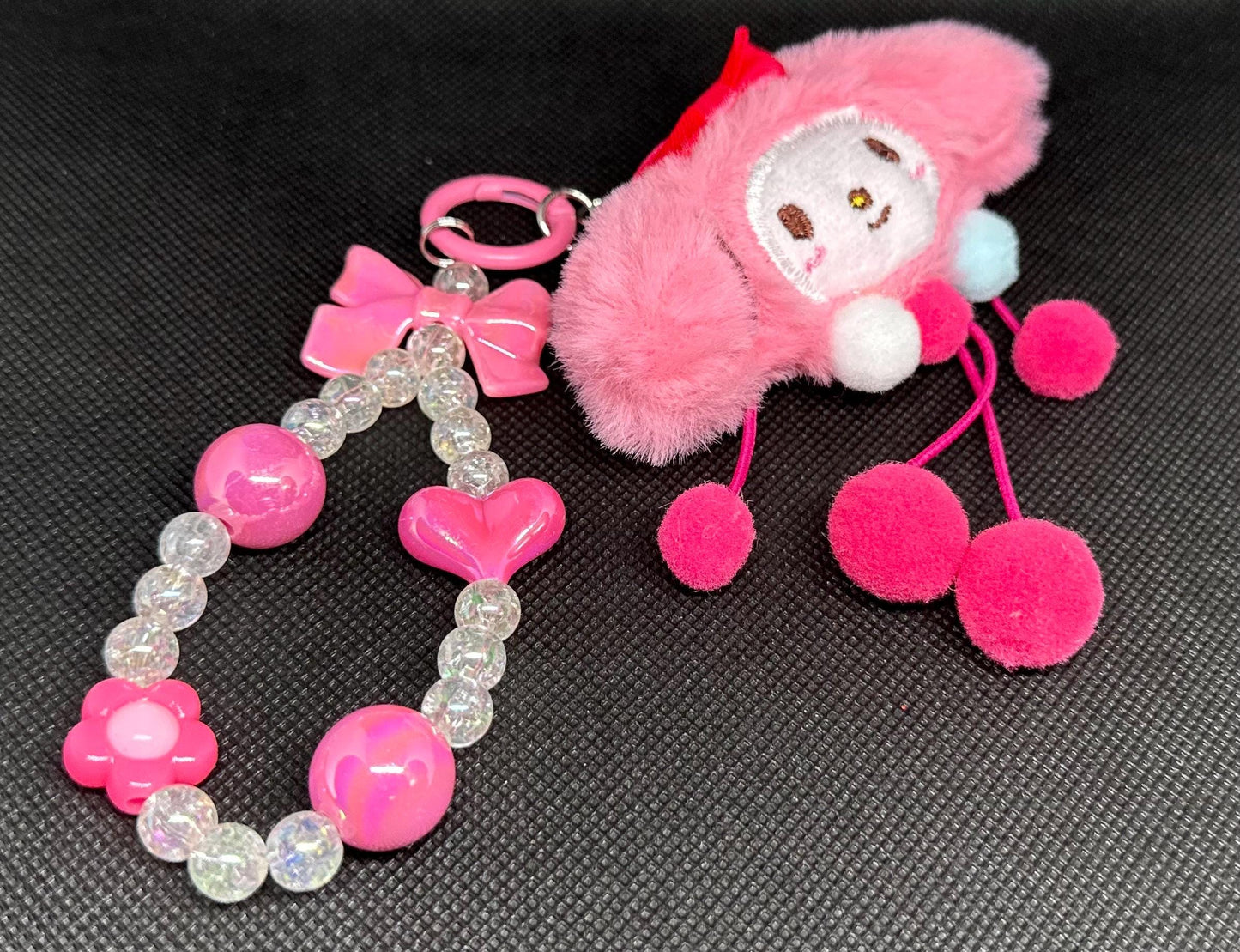 My Melody Beaded Bag Phone Charm Keychain