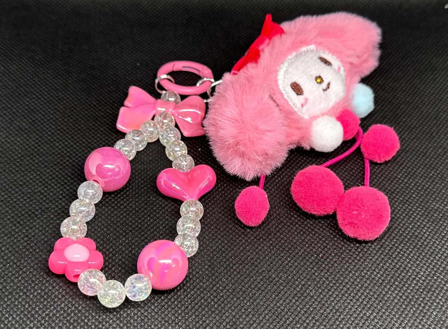 My Melody Beaded Bag Phone Charm Keychain
