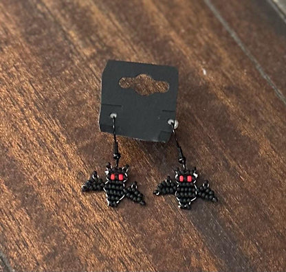 Beaded Halloween Earrings: Czech Glass Spooky Jewelry