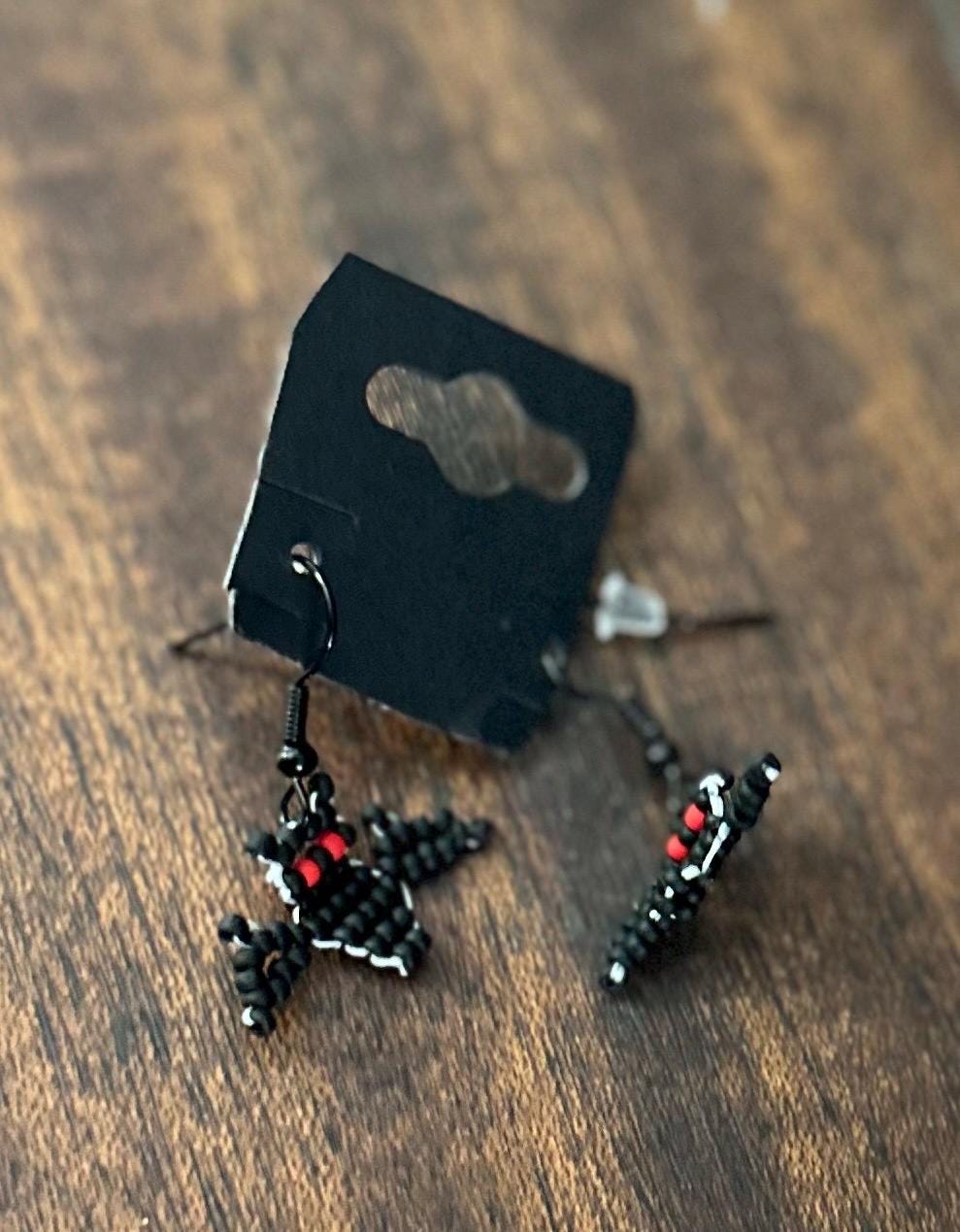 Beaded Halloween Earrings: Czech Glass Spooky Jewelry