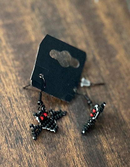 Beaded Halloween Earrings: Czech Glass Spooky Jewelry