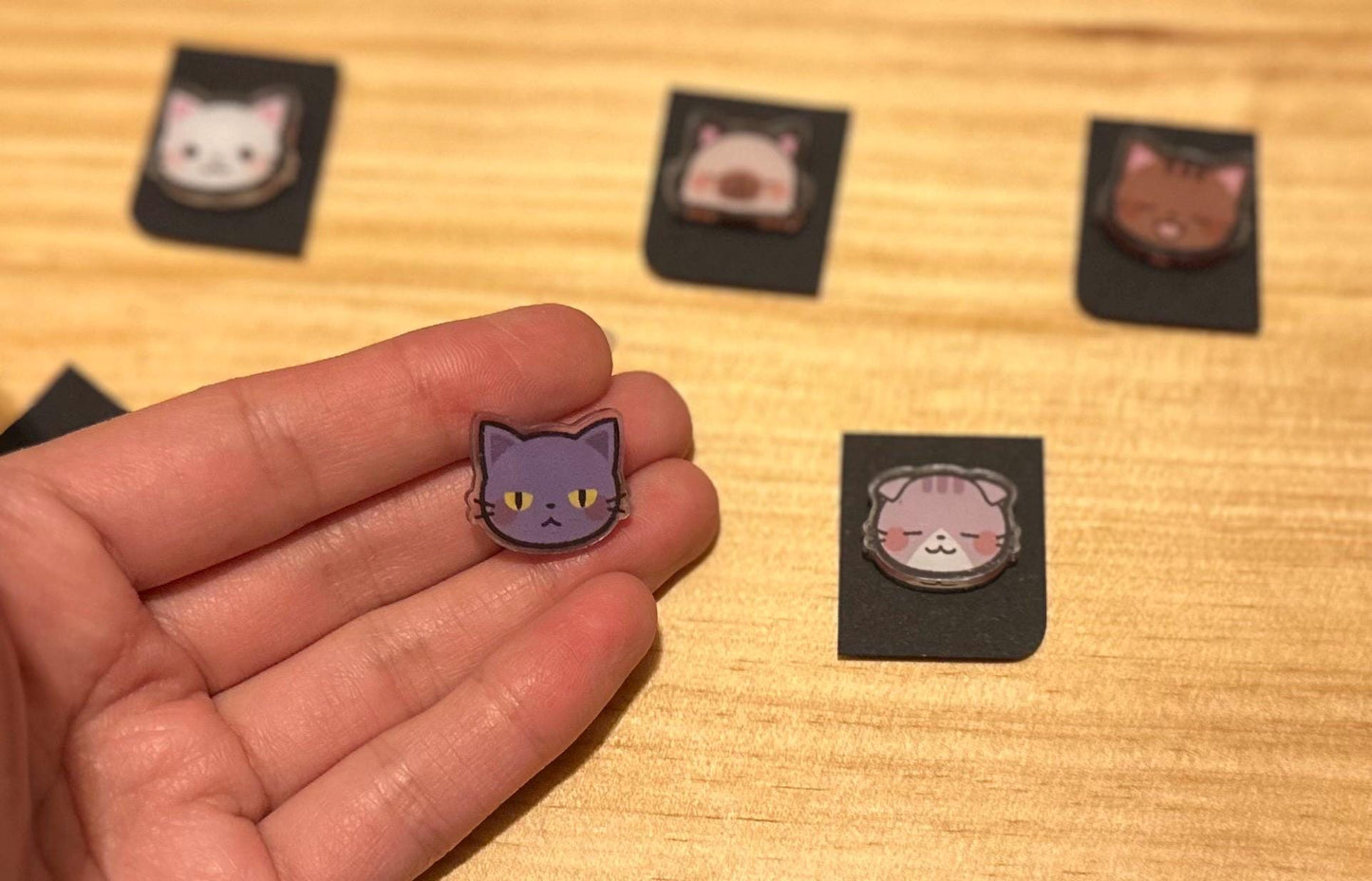 Cat Needle Minders | Cute Cat Face Magnetic Sewing Accessory