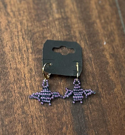 Beaded Halloween Earrings: Czech Glass Spooky Jewelry
