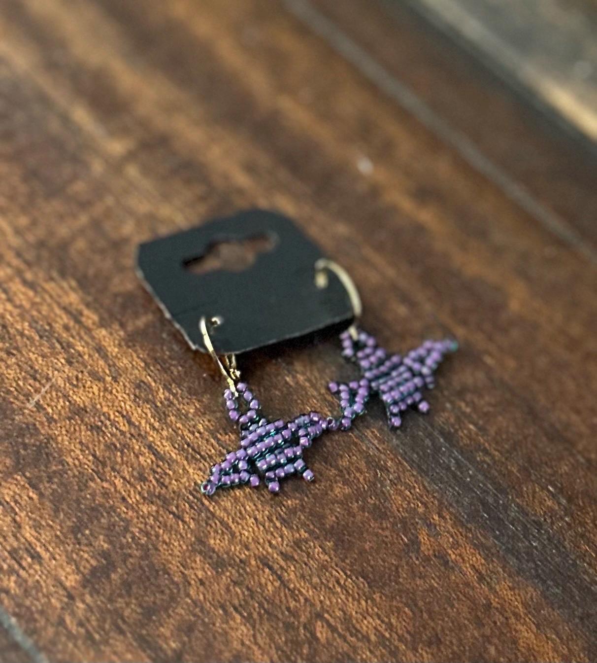 Beaded Halloween Earrings: Czech Glass Spooky Jewelry