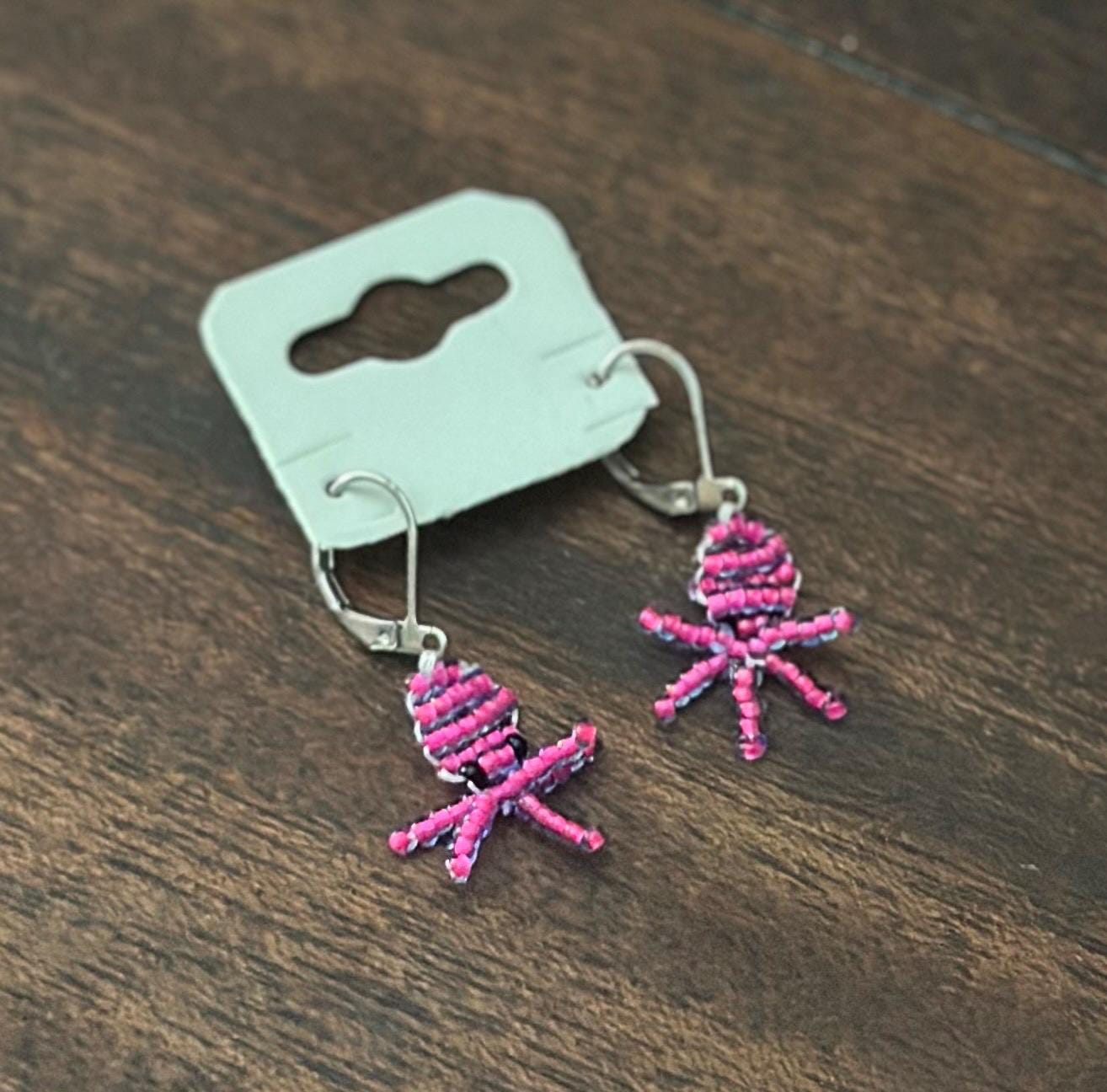 Beaded Octopus Earrings: Czech Glass Kawaii Jewelry