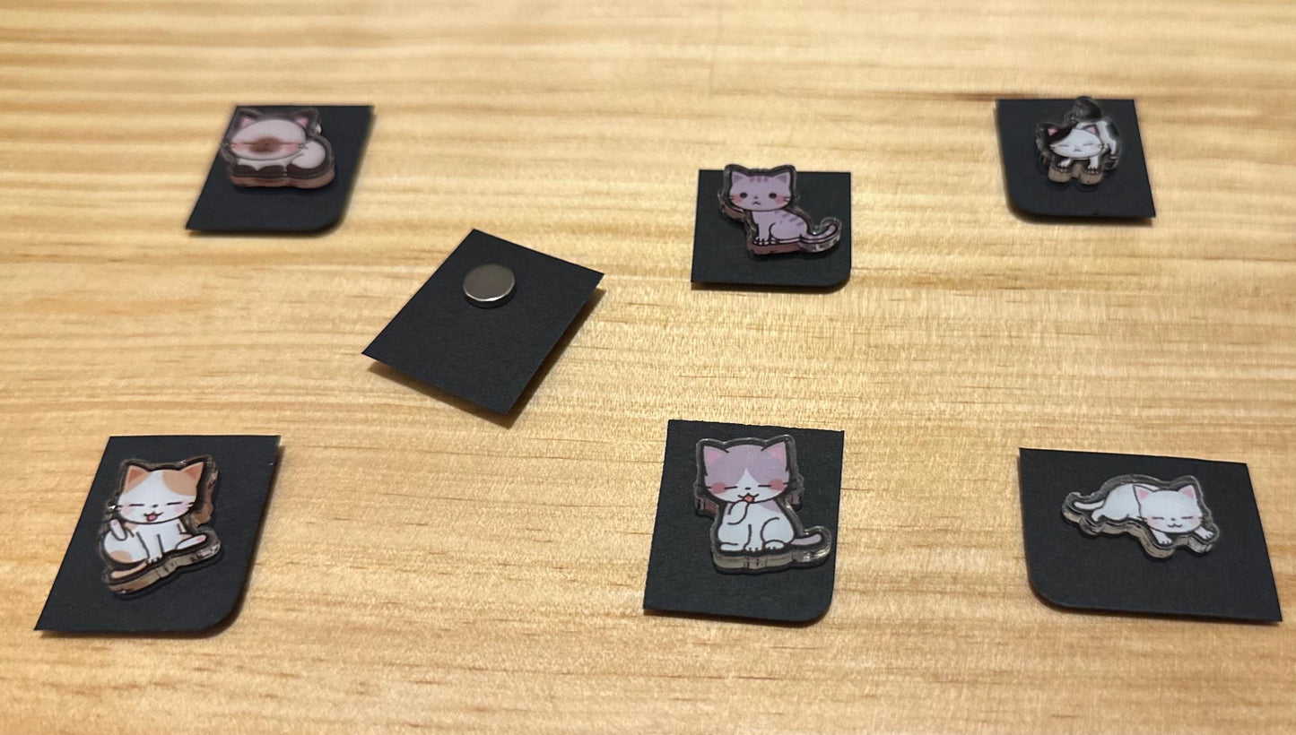 Sleepy Kitten Needle Minder - Mini Kitty Cat Magnetic Needle Minder
