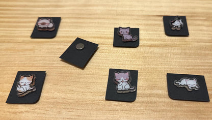 Sleepy Kitten Needle Minder - Mini Kitty Cat Magnetic Needle Minder