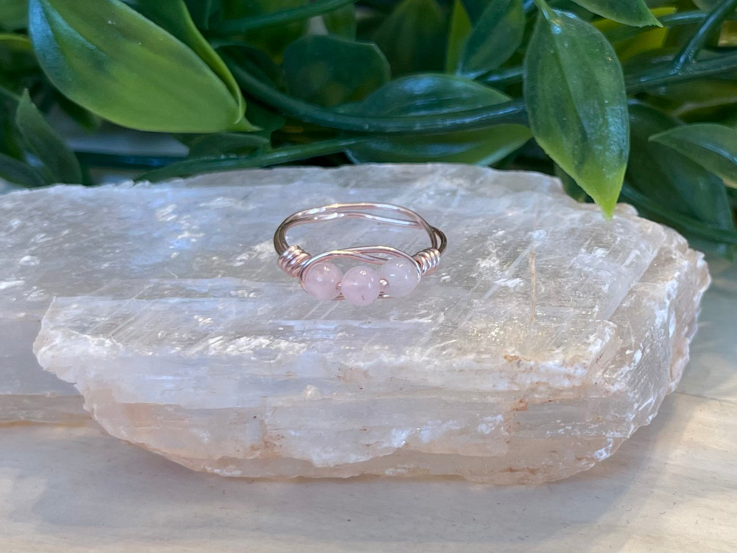 Rose Quartz | 3 Stone Ring