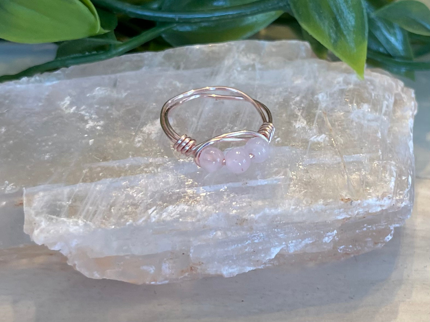 Rose Quartz | 3 Stone Ring