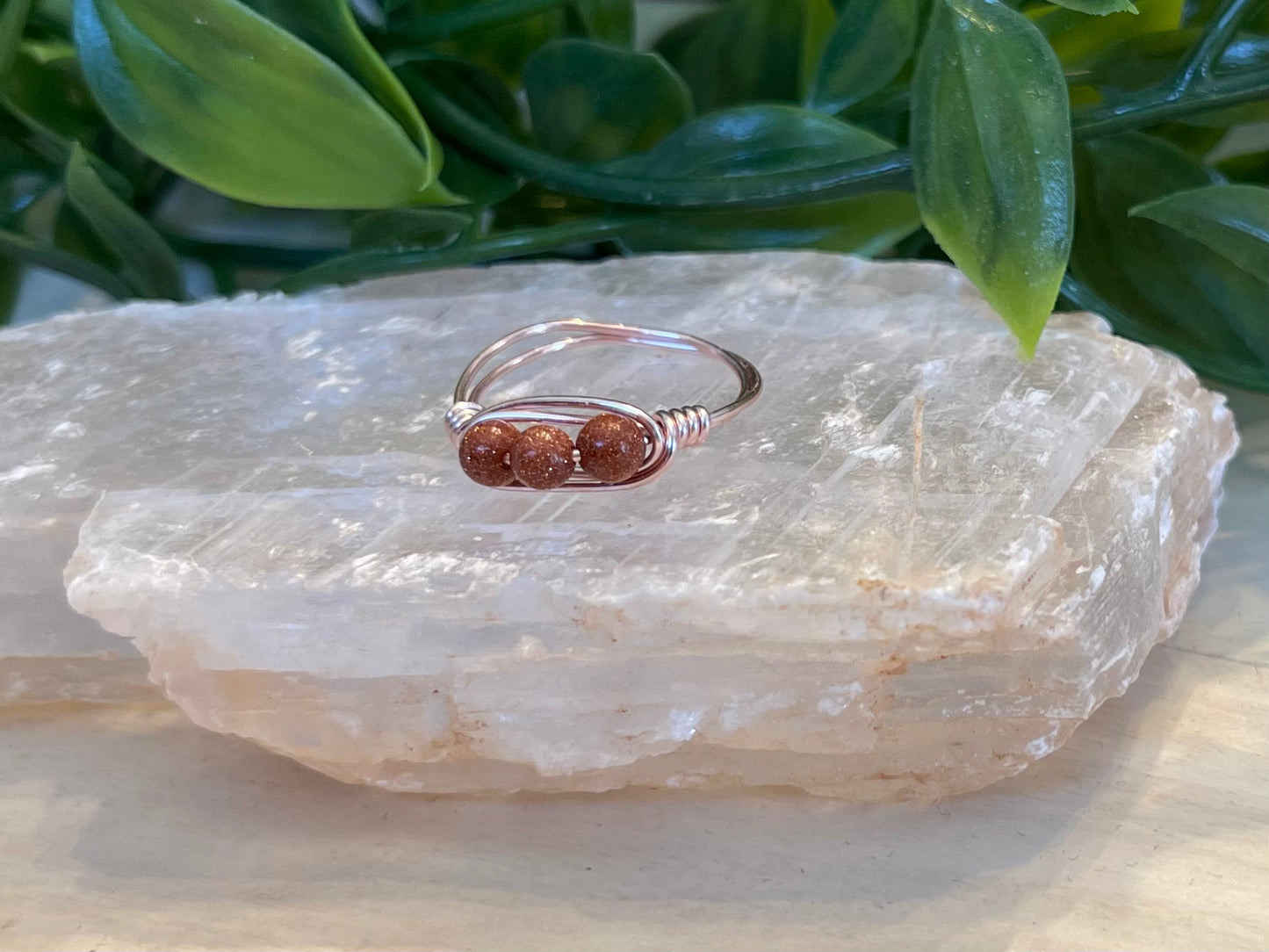 Goldstone | 3 Stone Ring