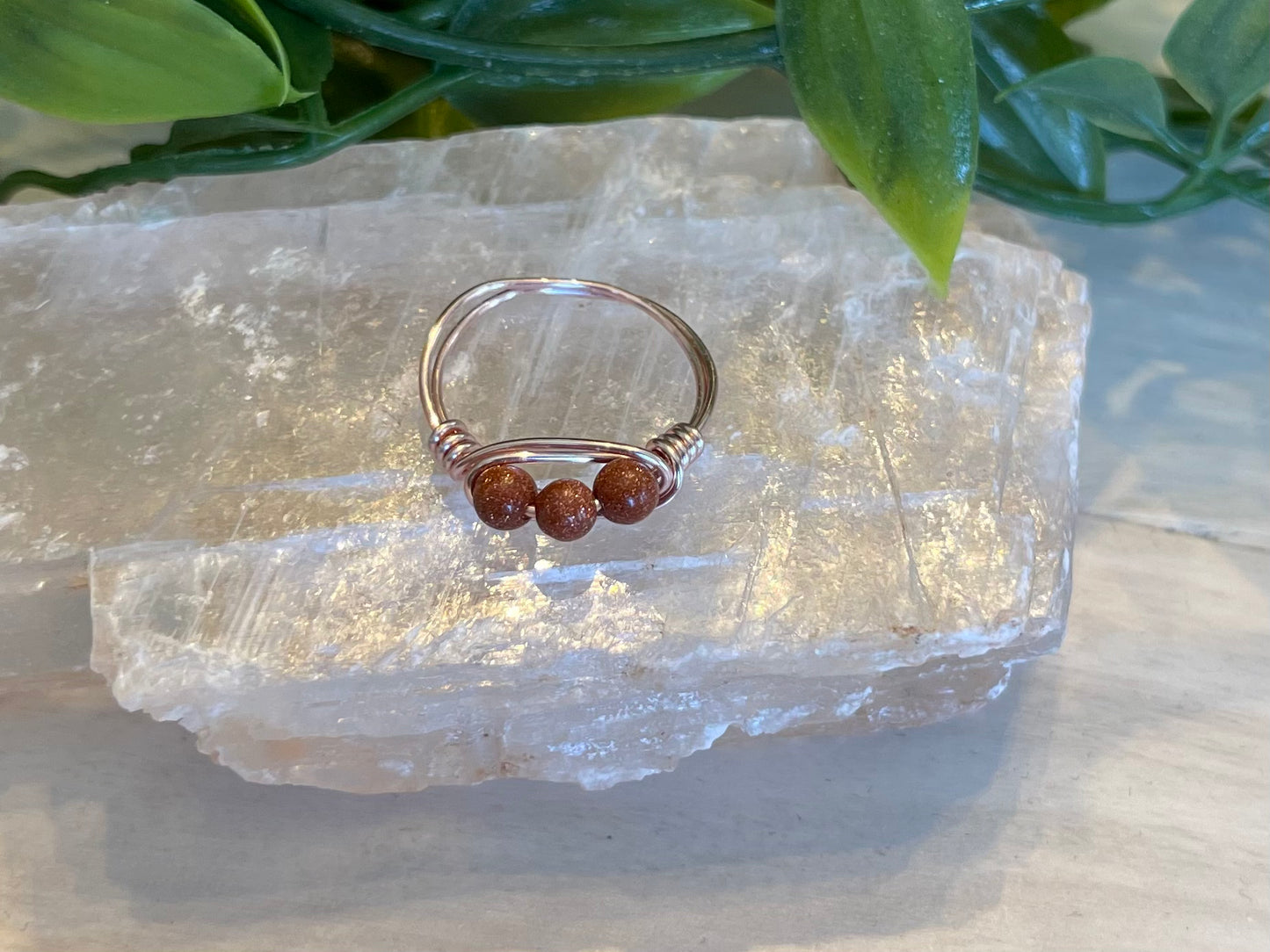 Goldstone | 3 Stone Ring