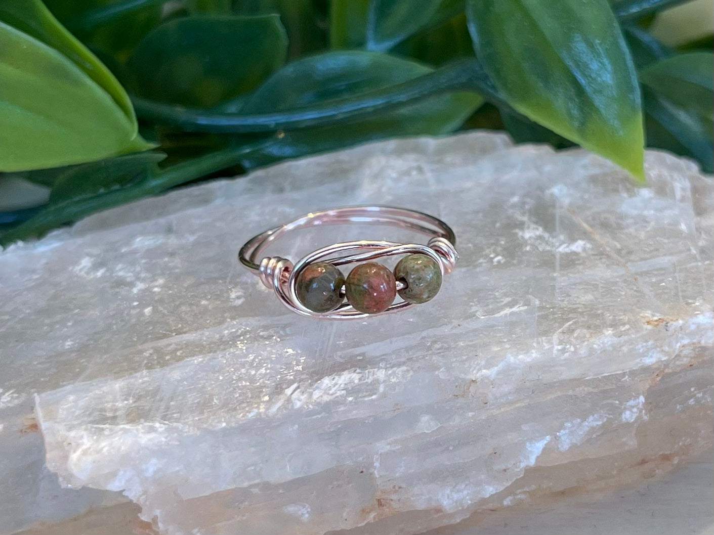 Unakite | 3 Stone Ring