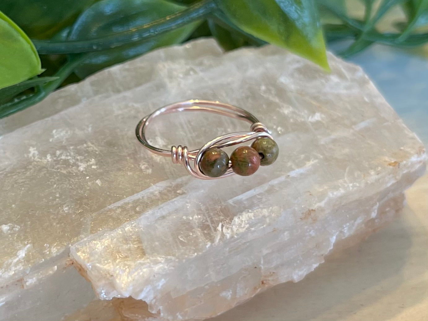 Unakite | 3 Stone Ring