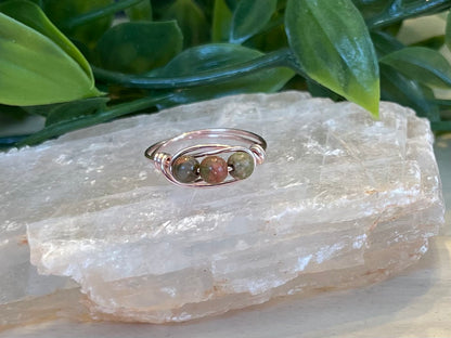 Unakite | 3 Stone Ring