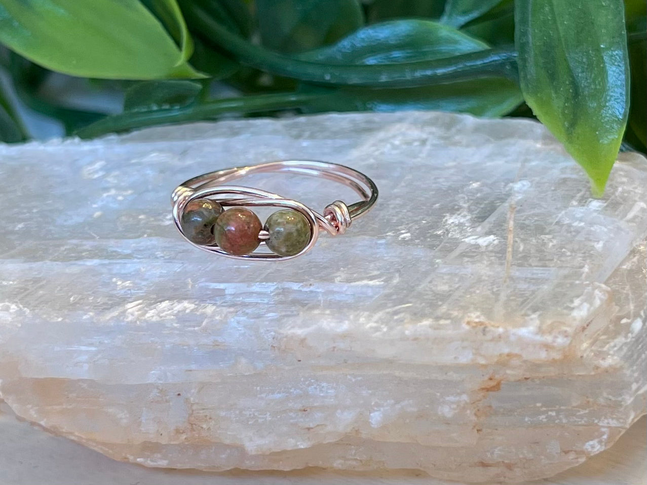 Unakite | 3 Stone Ring