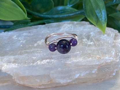 Amethyst | 3 Stone Ring