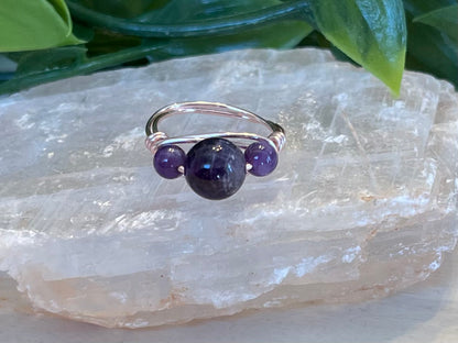 Amethyst | 3 Stone Ring