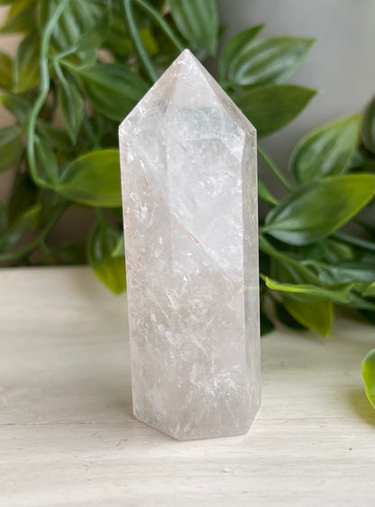 Fire & Ice Quartz with Rainbow Inclusions | Tower