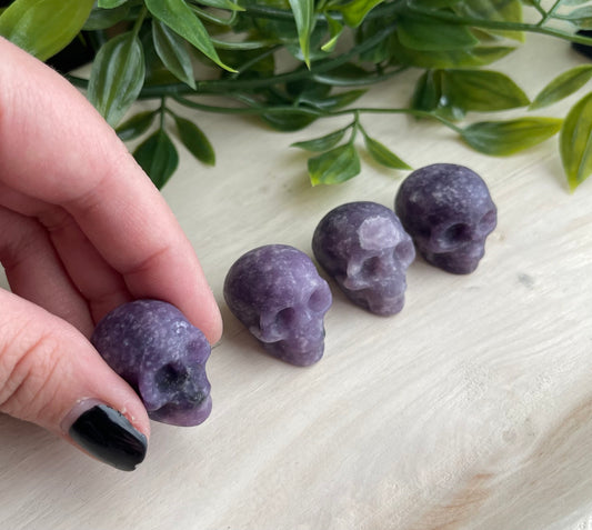 Lepidolite Skull