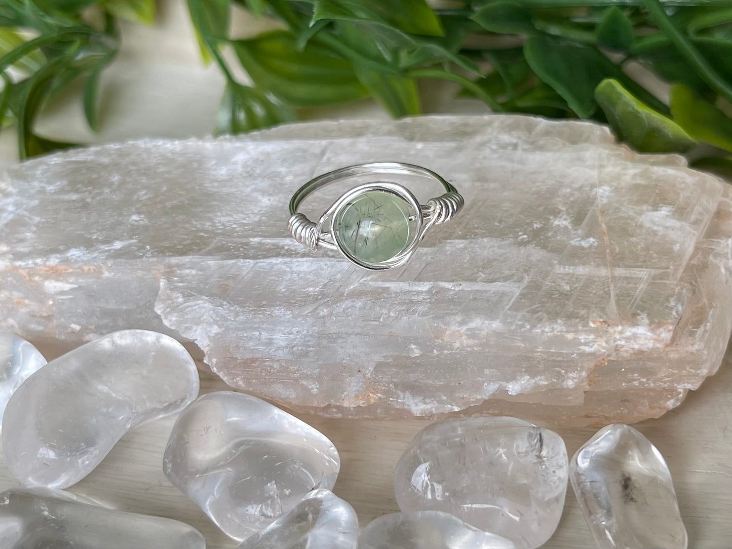 Prehnite | Large Stone Ring