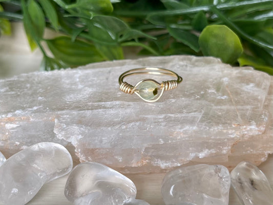 Prehnite | Small Stone Ring