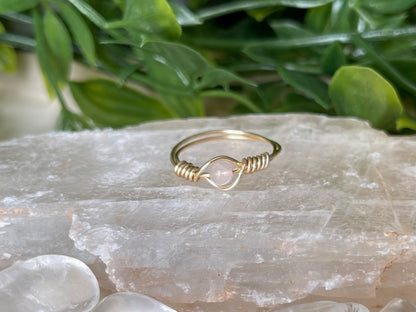 Rose Quartz | Small Stone Ring